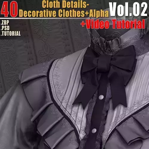 40 Cloth Details Decorative Clothes Alpha Vol02  Video Tutorial