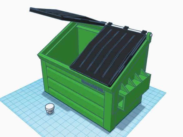 Trash Container one twelfth scale 3D print model_5