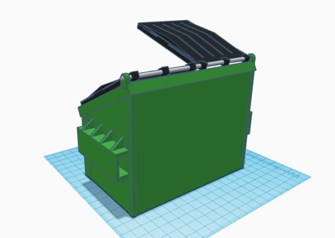 Trash Container one twelfth scale 3D print model_9