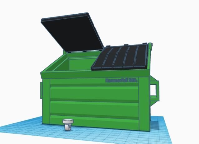 Trash Container one twelfth scale 3D print model_8