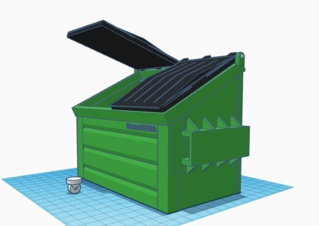 Trash Container one twelfth scale 3D print model_6