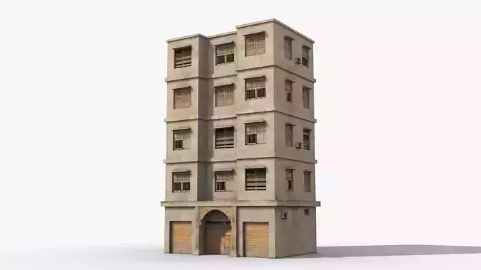 Arab Middle East Building x16 Low-poly 3D model
