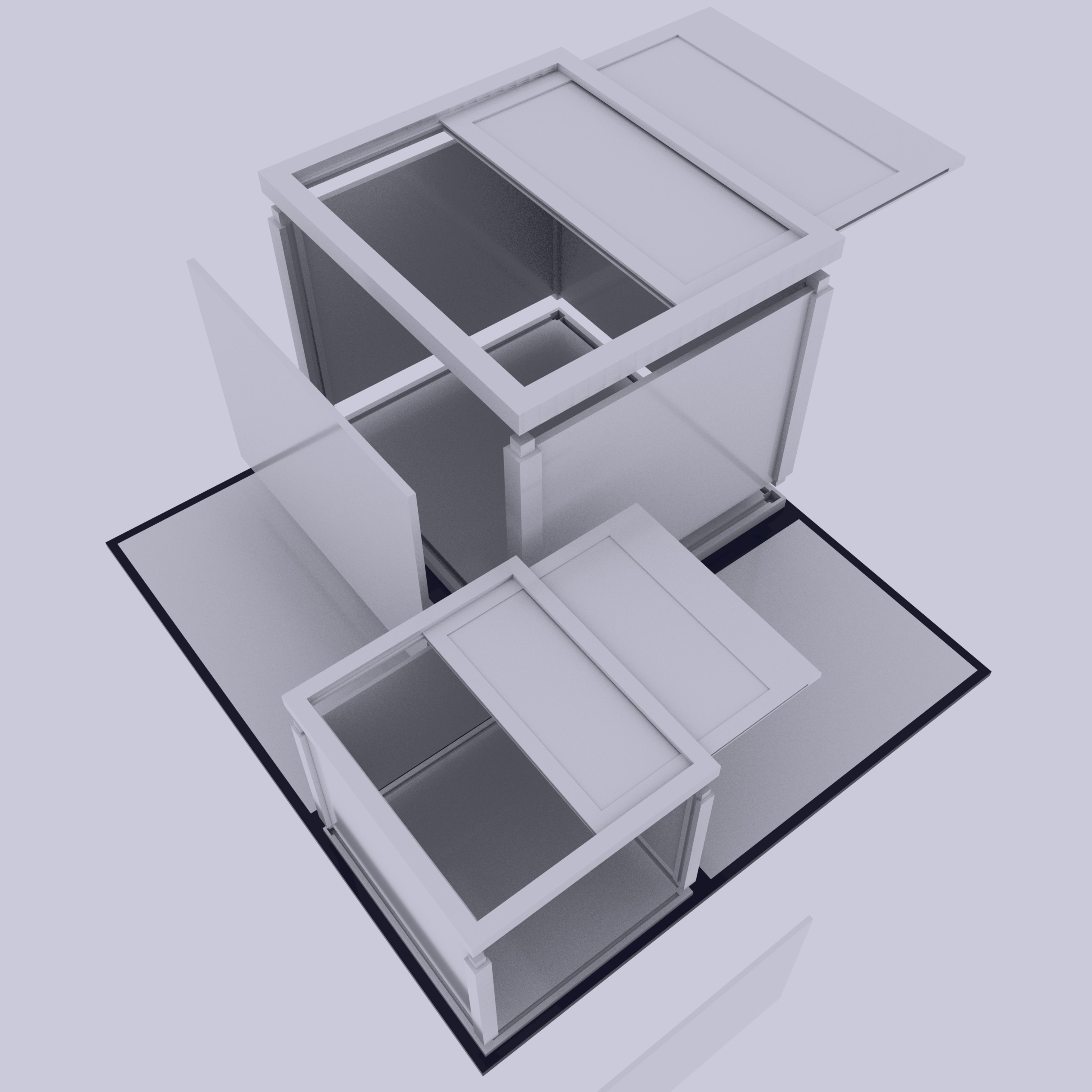 Boxes Golden Section 3D model_2