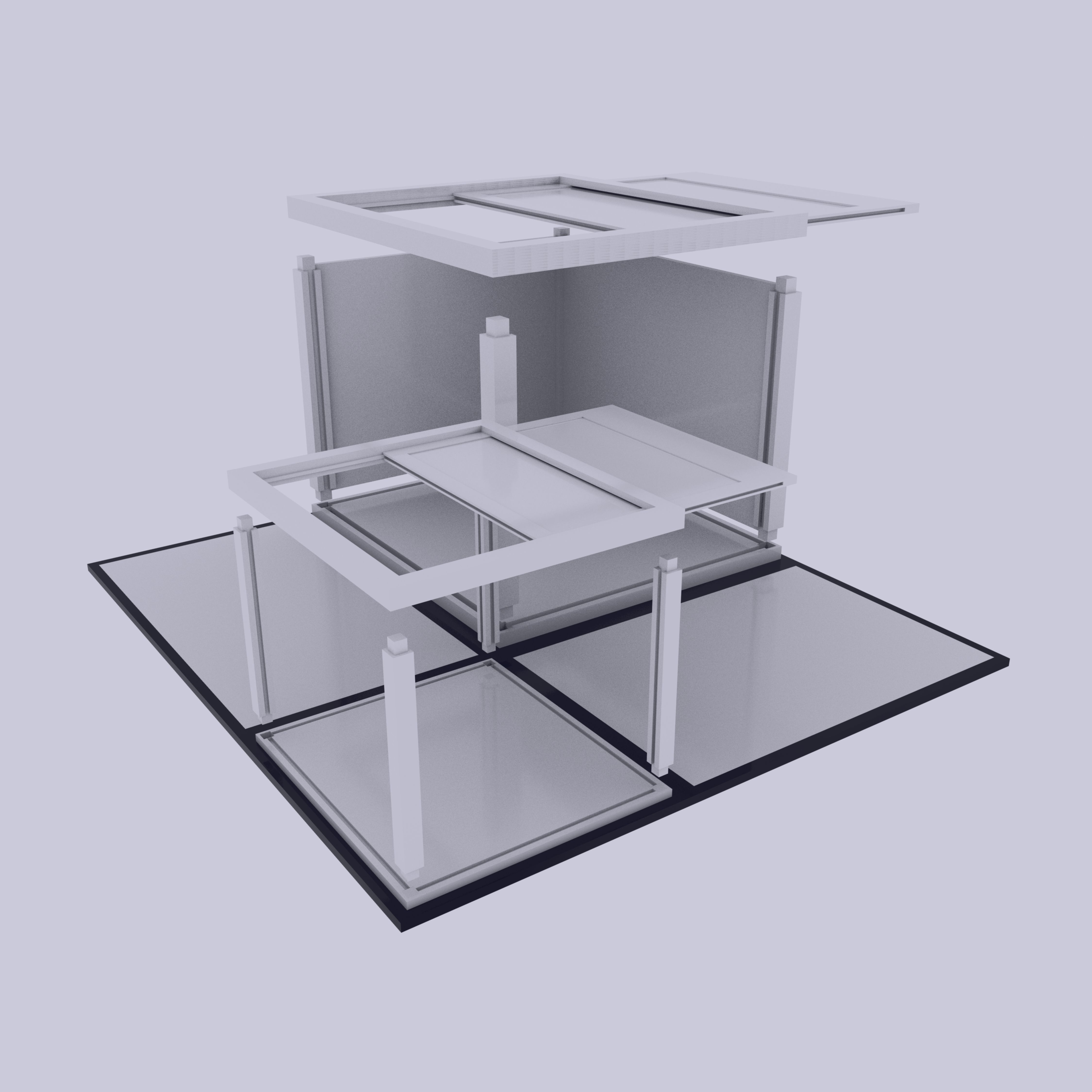 Boxes Golden Section 3D model_3