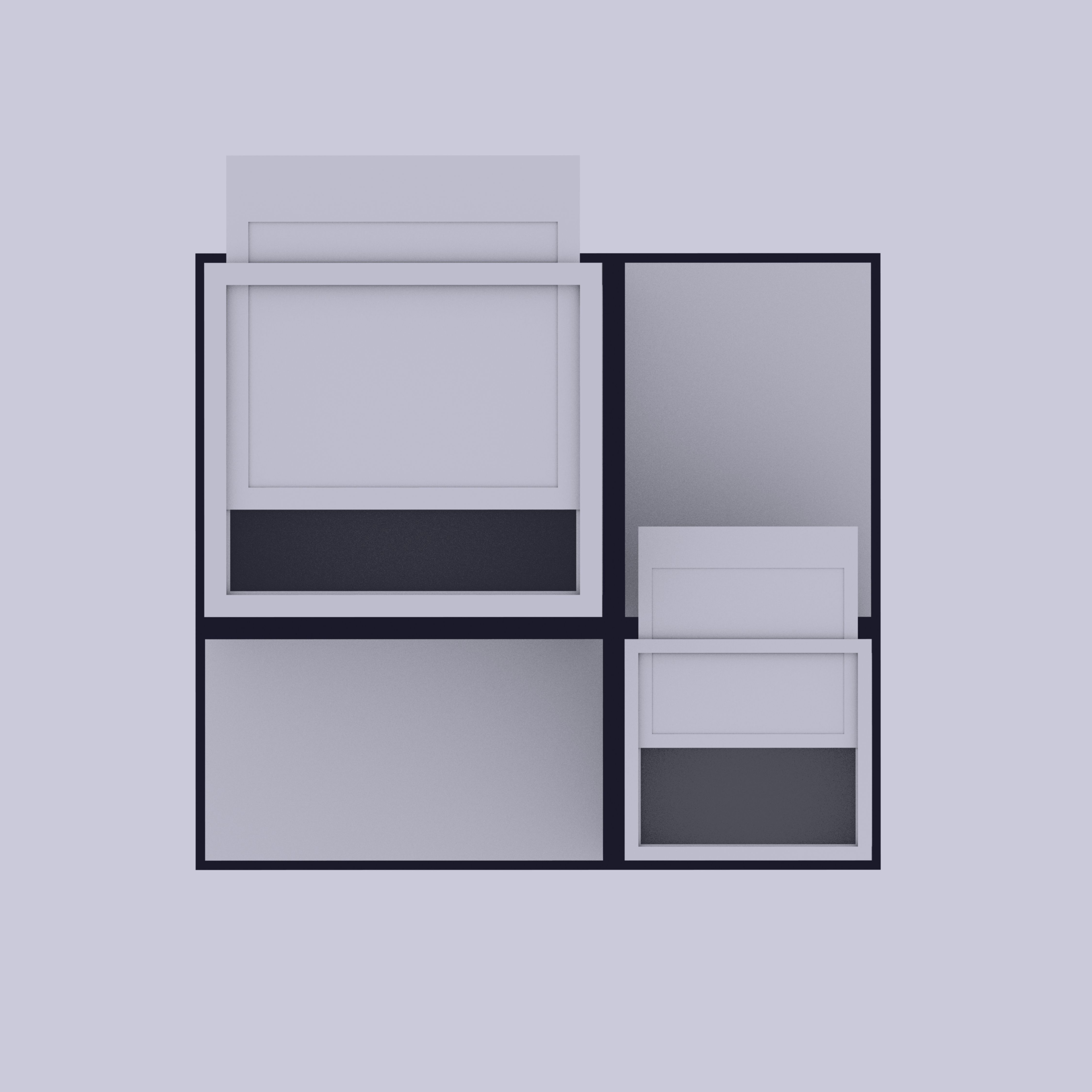 Boxes Golden Section 3D model_7