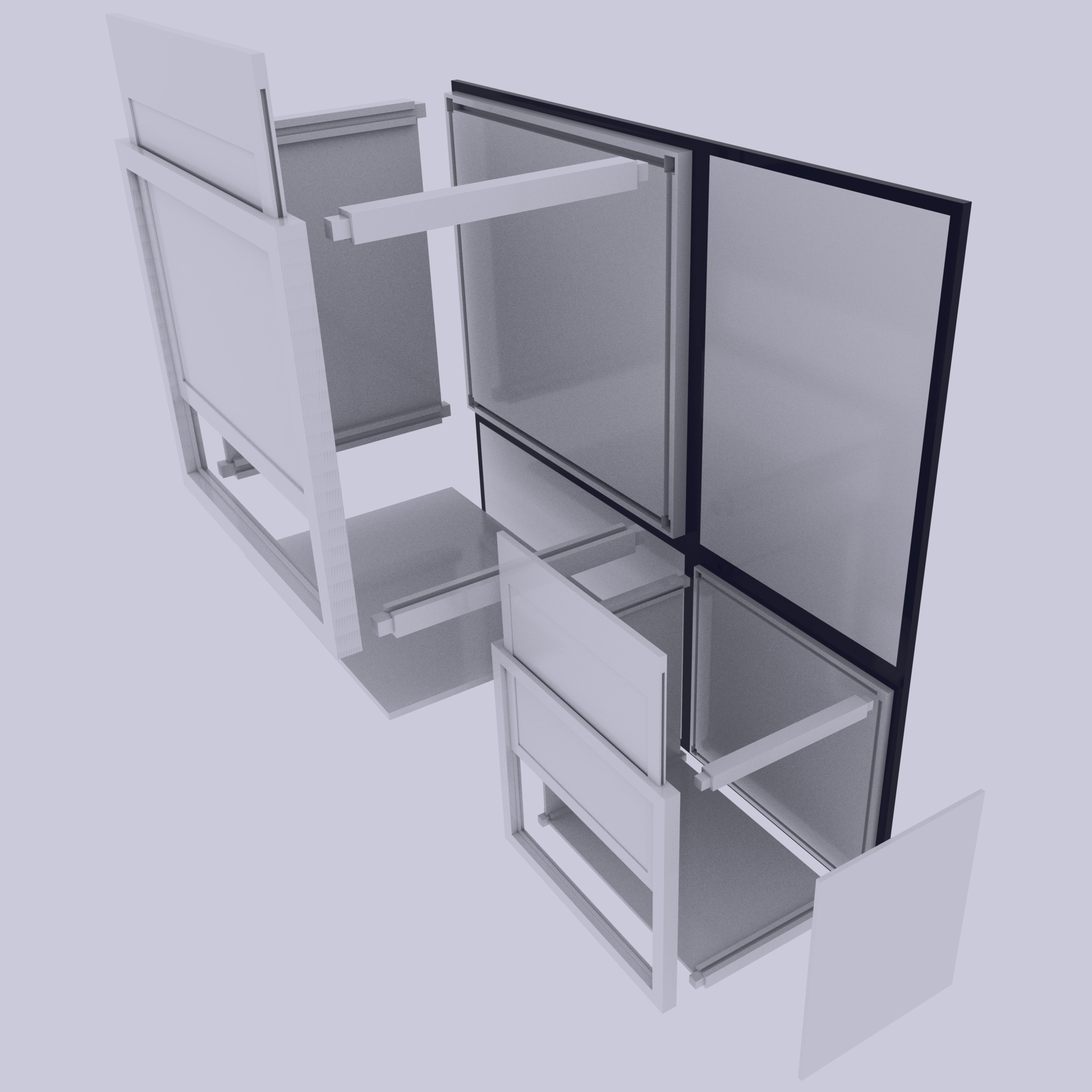 Boxes Golden Section 3D model_5