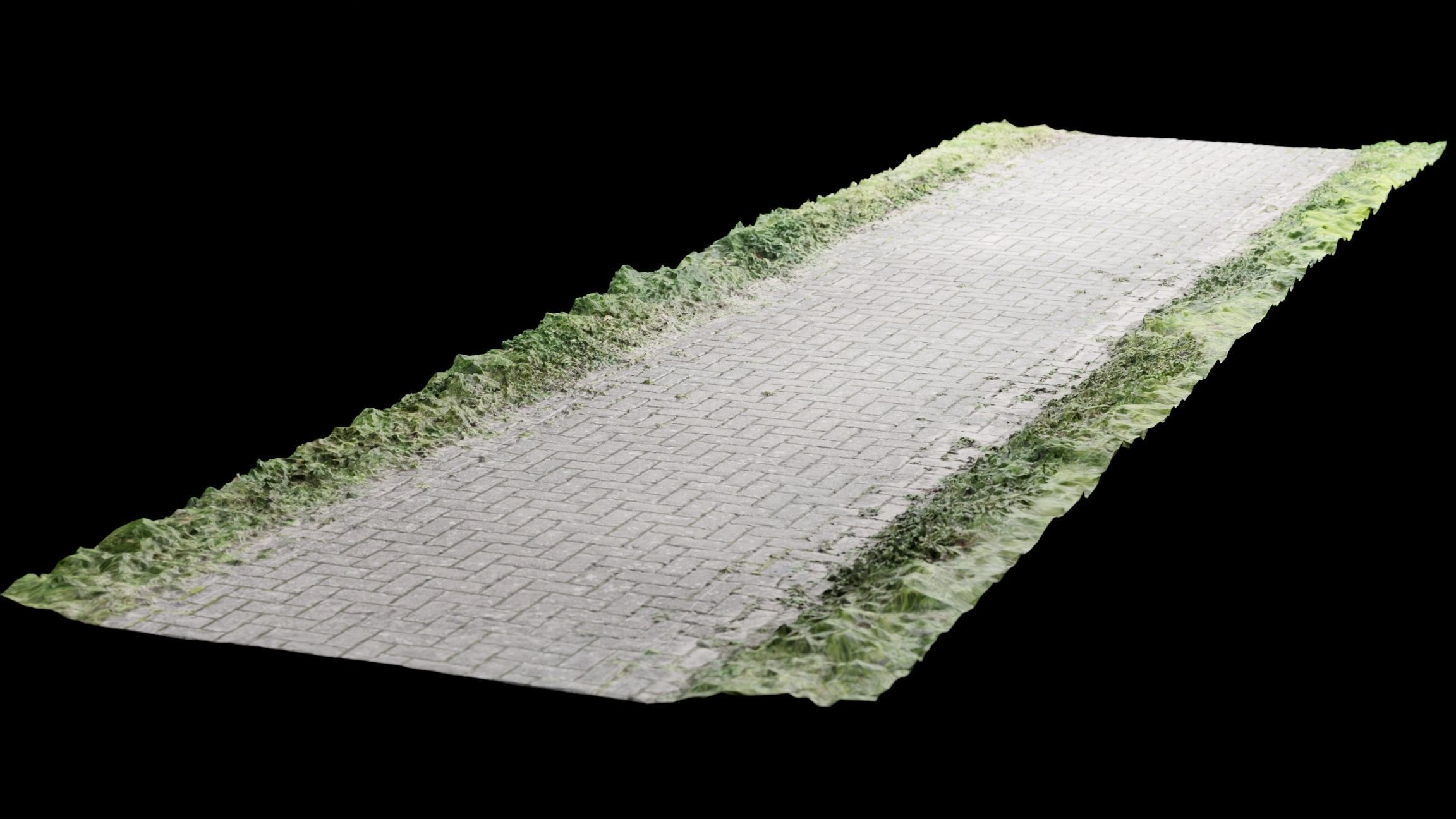 Low-Poly Scanned Sidewalk 02 Low-poly 3D model_2