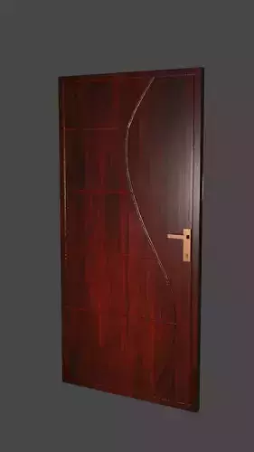 door 1 wooden with metal handle