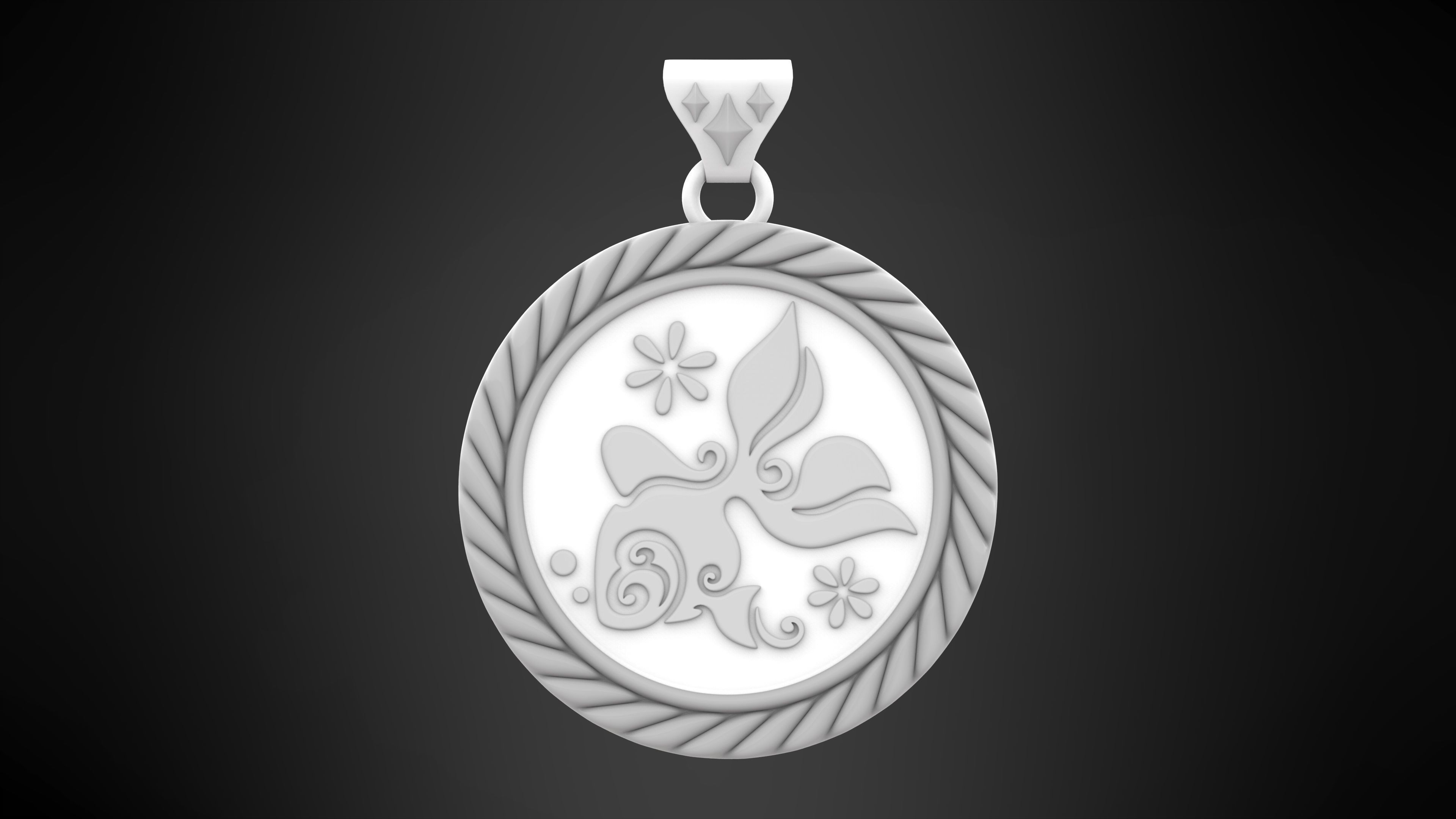 Carassius Auratus Pendant  3D print model_5