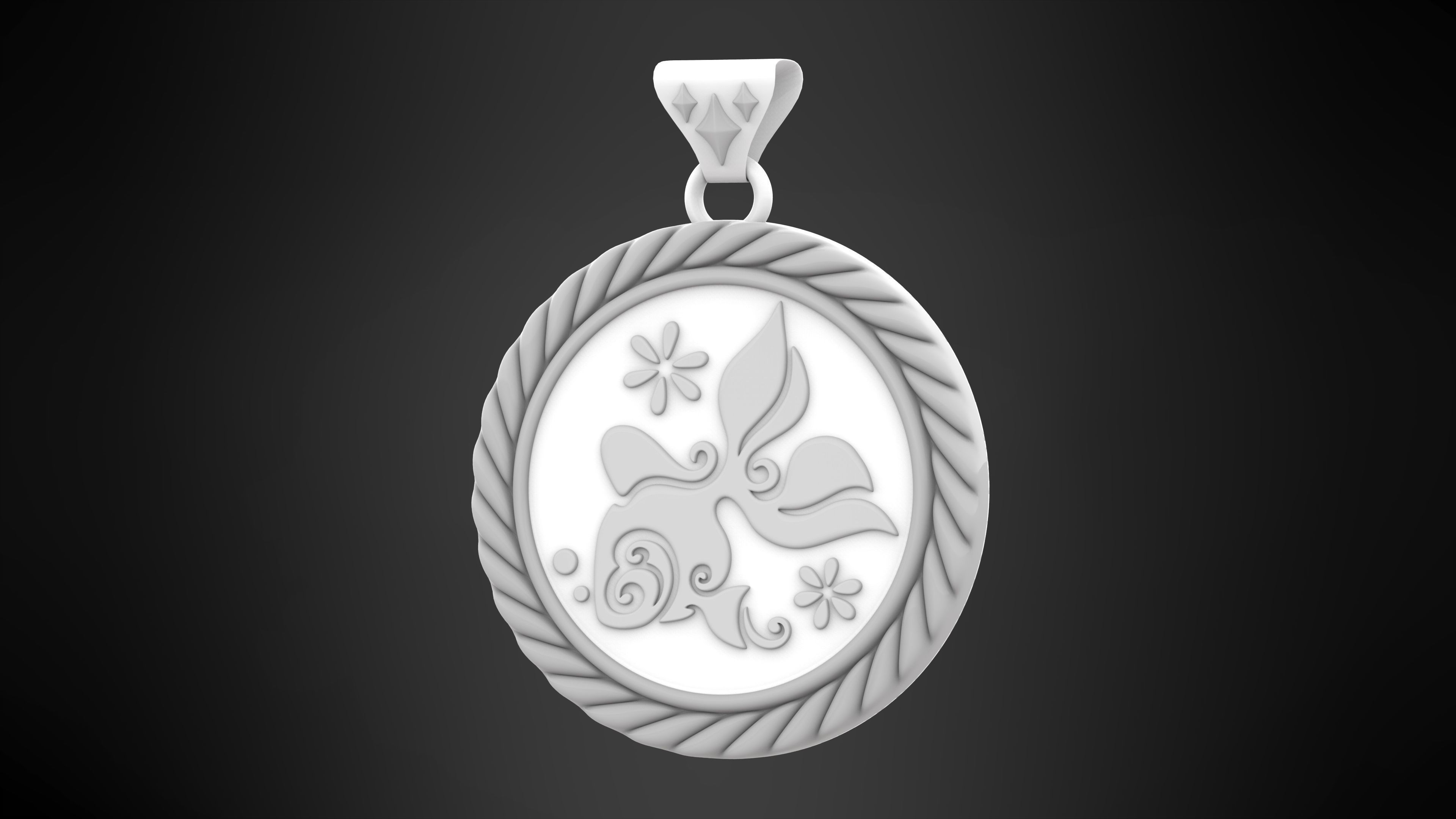 Carassius Auratus Pendant  3D print model_4