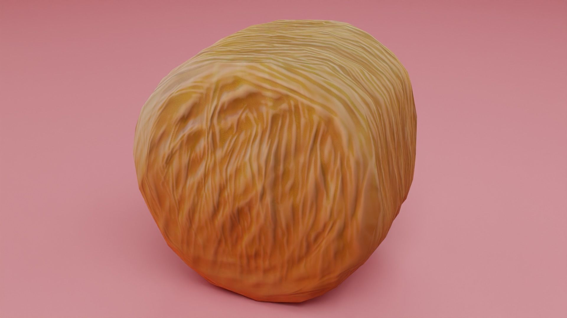 Hay Bale Low-poly 3D model_3
