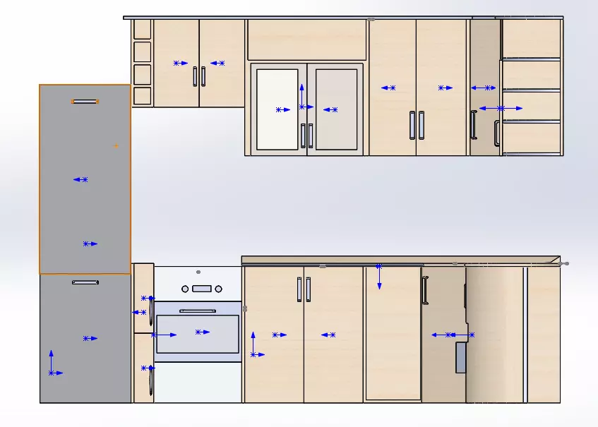 kitchenfurniture kitchen showing layout and measurements 3D print model_0