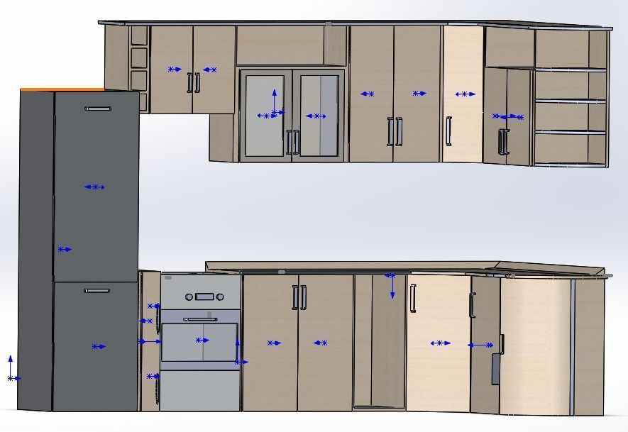 kitchenfurniture kitchen showing layout and measurements 3D print model_1