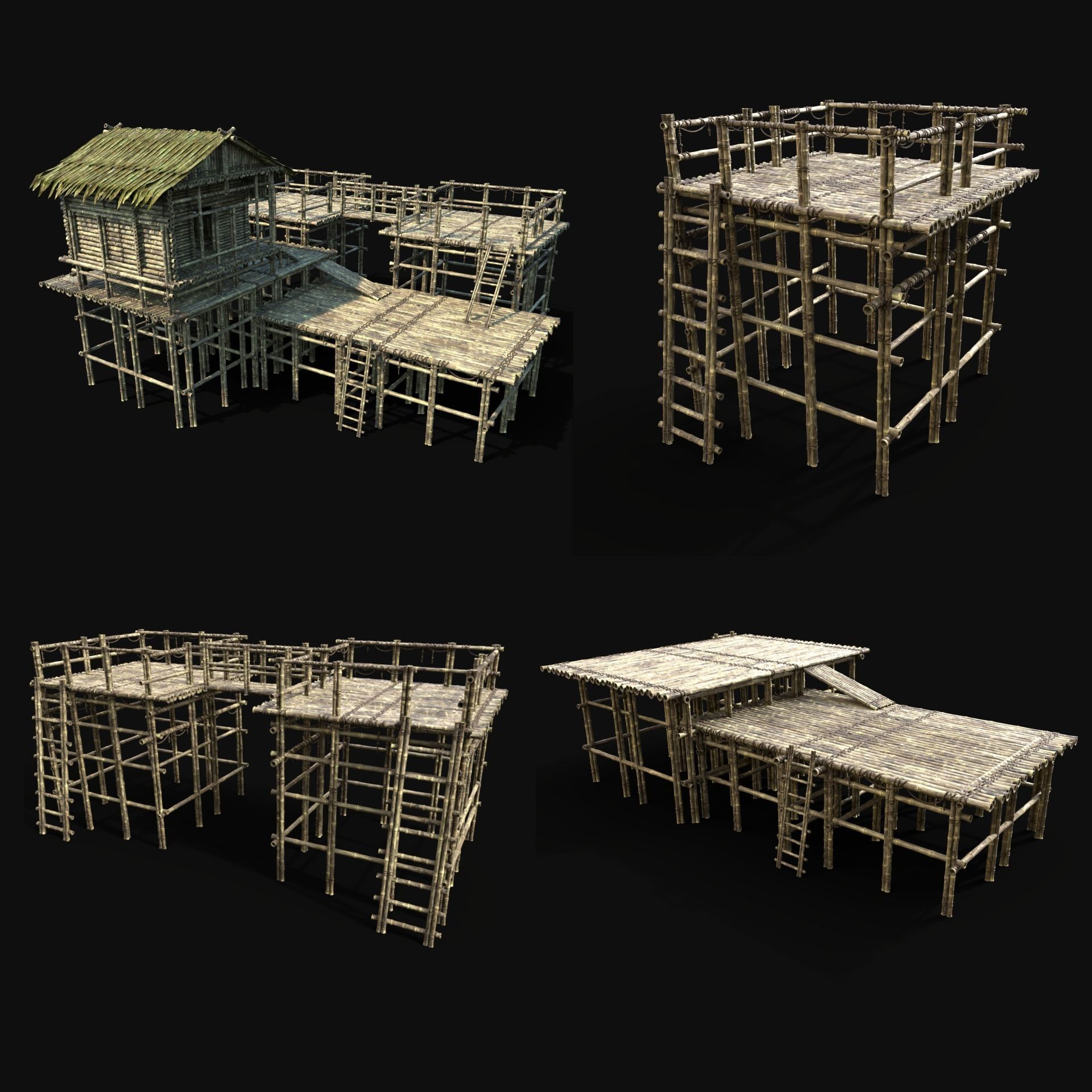 BAMBOO WATCHTOWER PIER CONSTRUCTION SURVIVAL BUILDER COLLECTION _1