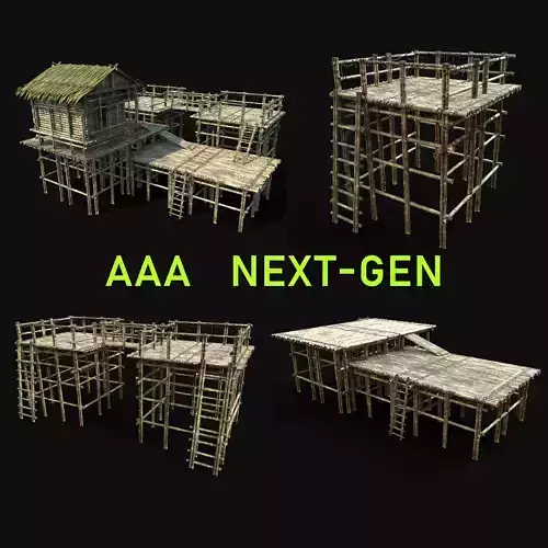 BAMBOO WATCHTOWER PIER CONSTRUCTION SURVIVAL BUILDER COLLECTION 