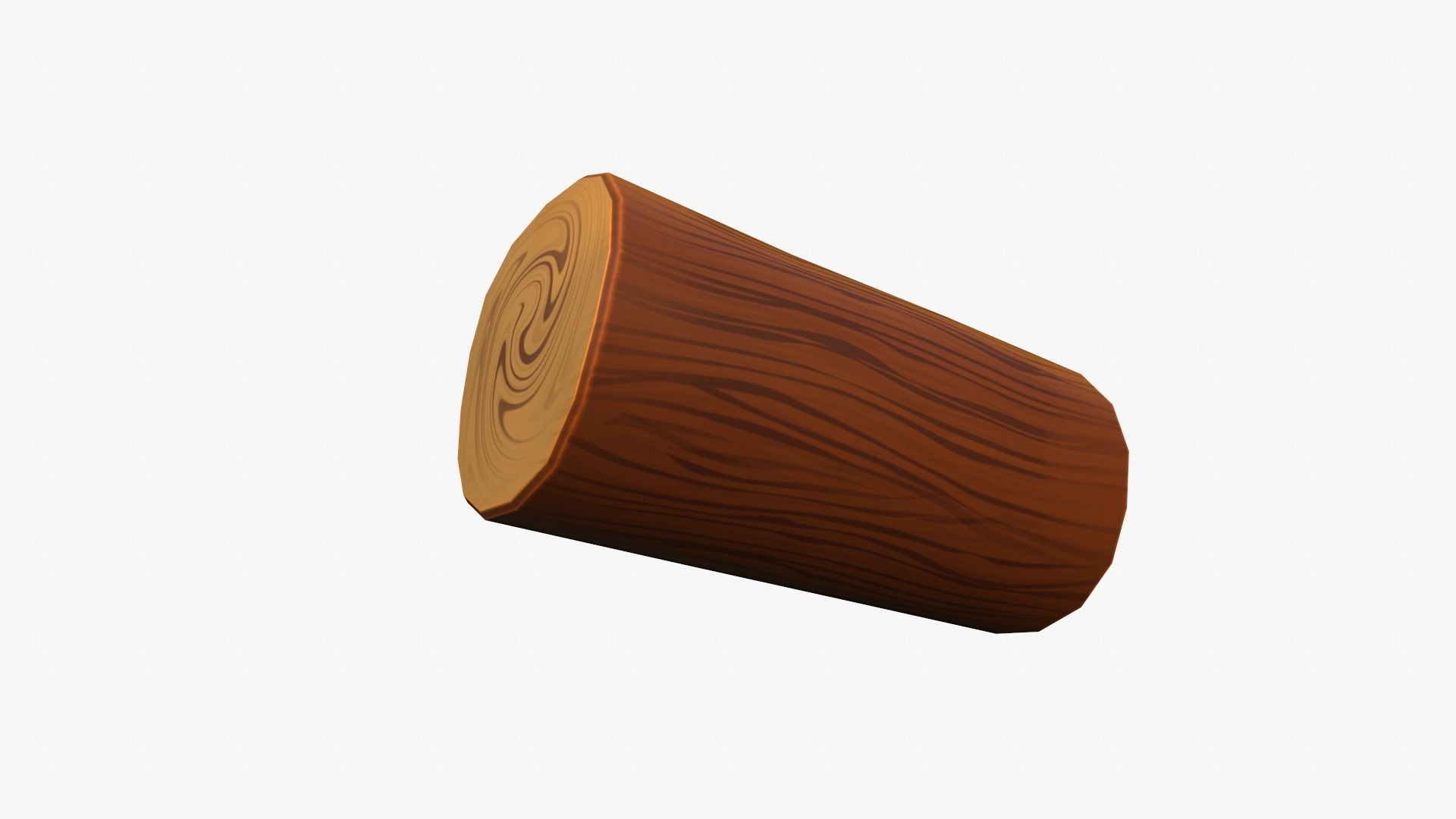 Cartoon Log Low-poly 3D model_4