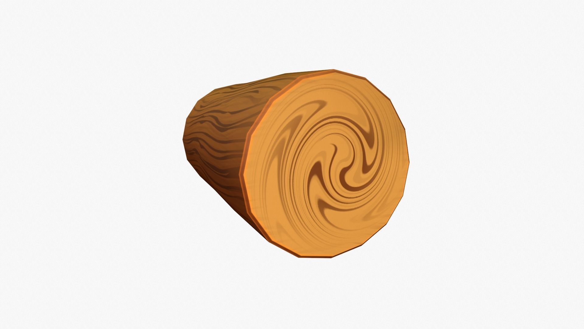Cartoon Log Low-poly 3D model_1