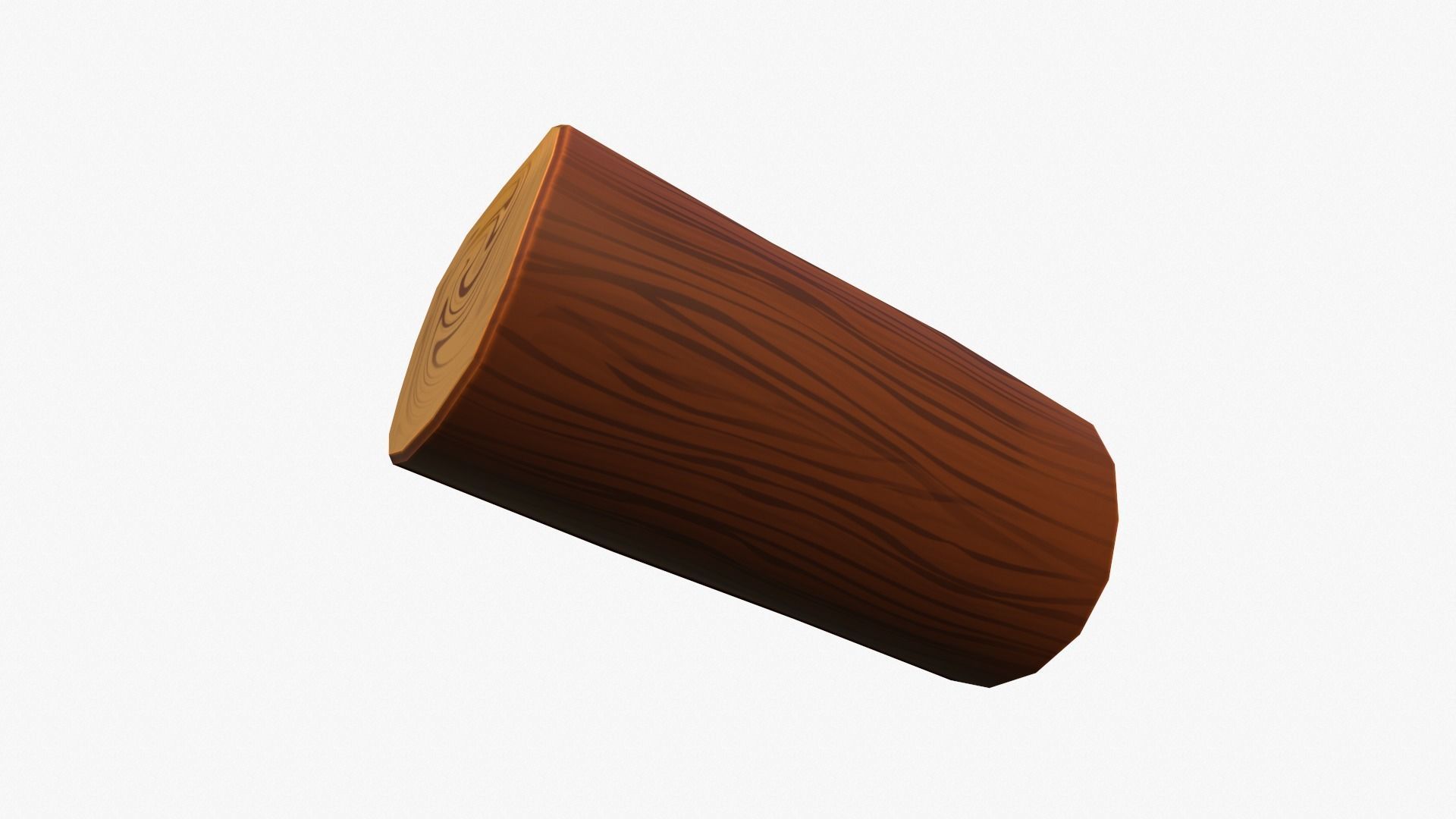 Cartoon Log Low-poly 3D model_2