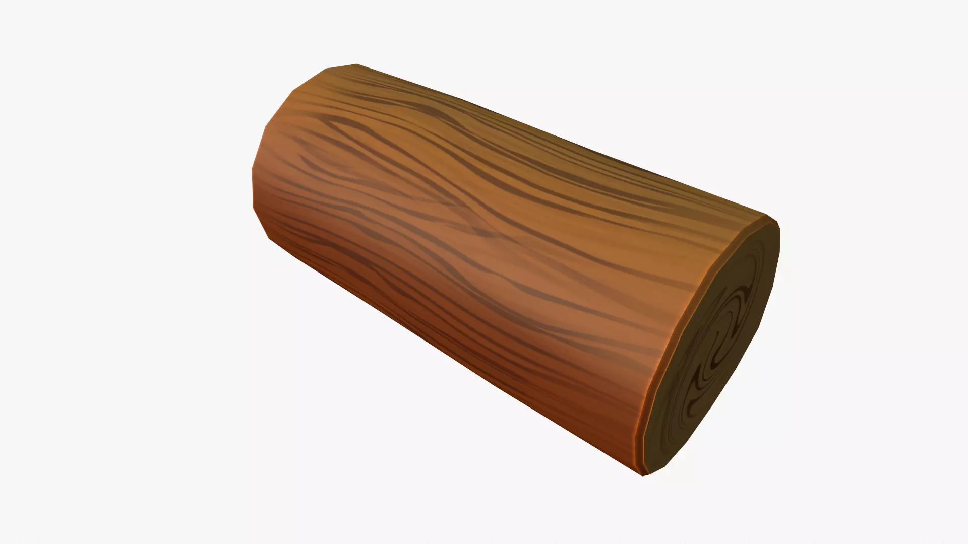 Cartoon Log Low-poly 3D model_0