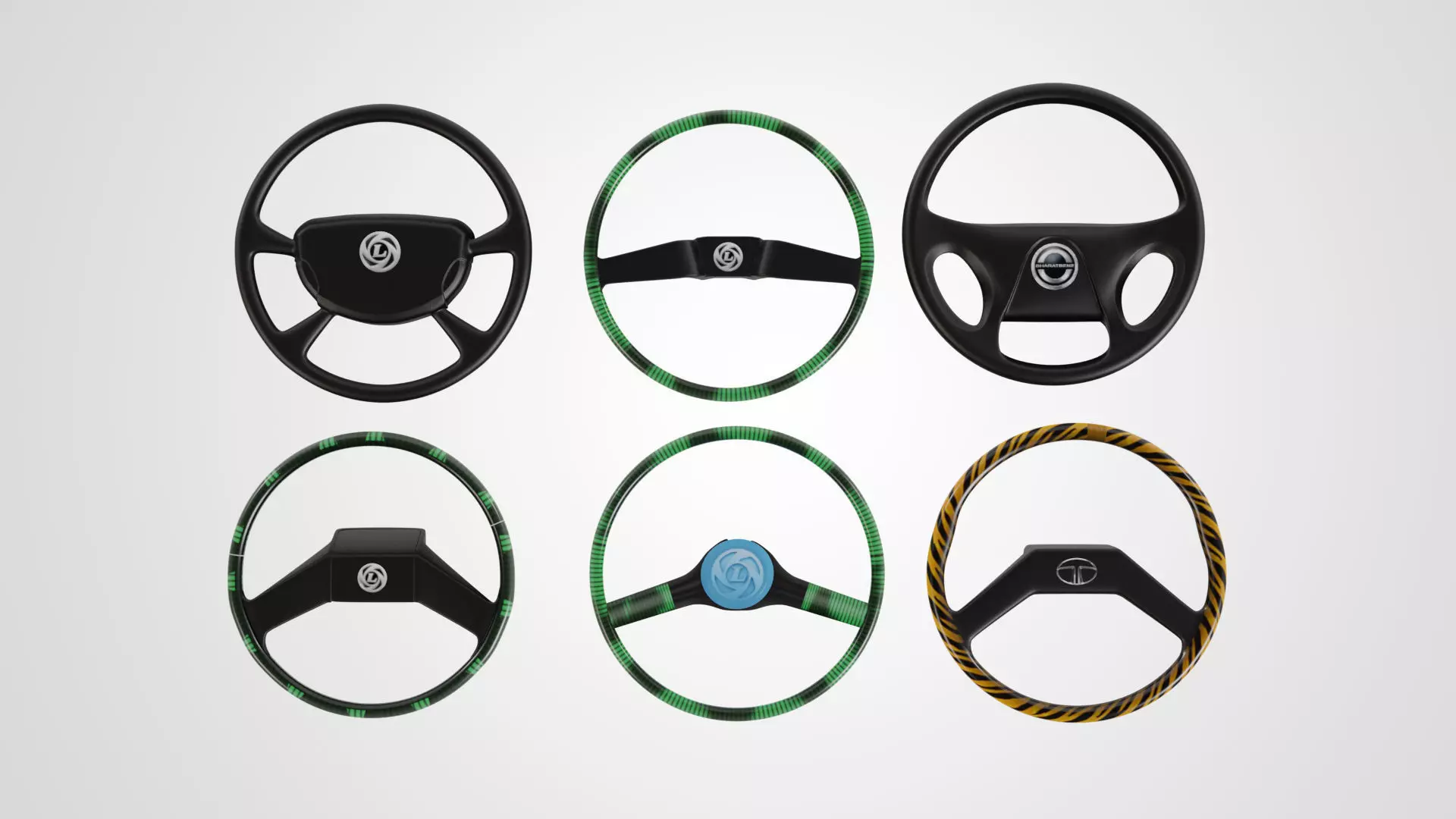 6 Indian bus steering in 3d Low-poly 3D model_0