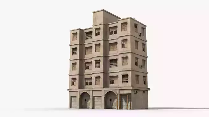 Arab Middle East Building x17 Low-poly 3D model