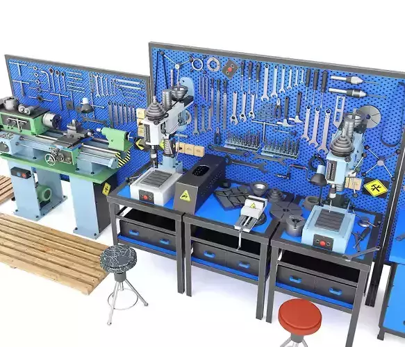 Industrial workbench garage tools and TV4 lathe drilling machine