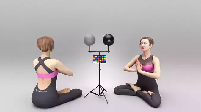 Woman practicing yoga 339 Low-poly 3D model