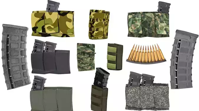 magazine pouch and ammo clip set