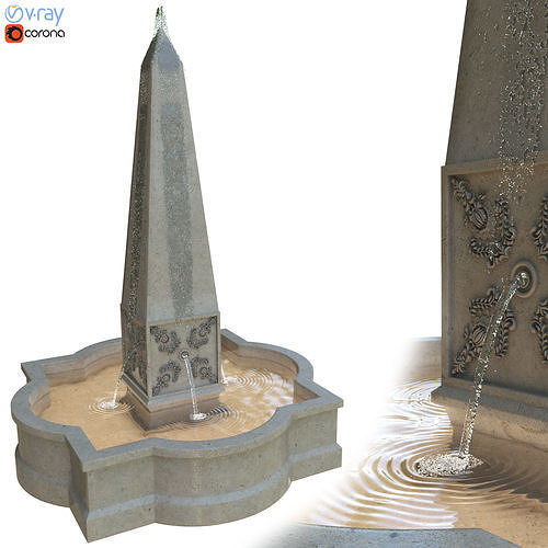 Palazzo Obelisk Fountain 3D model