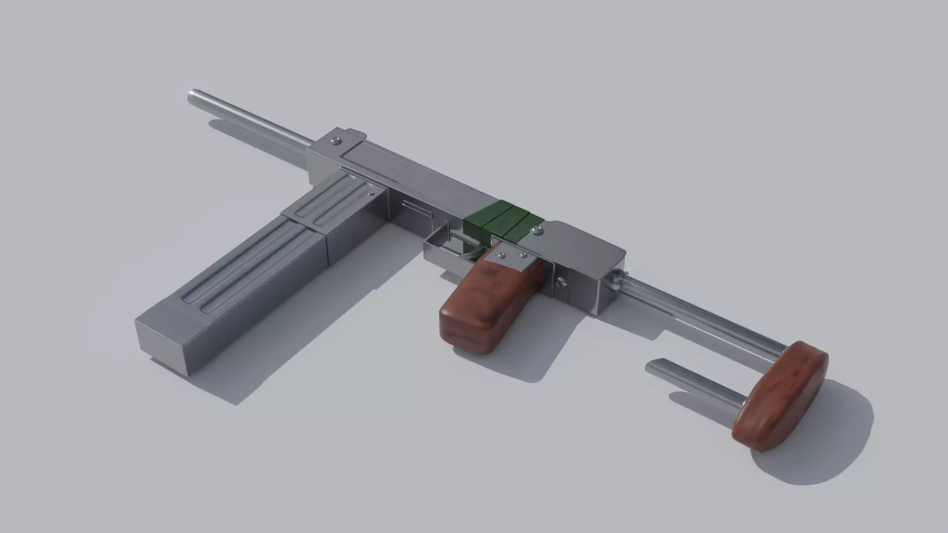 low poly handmade gun with textures 3D model_0