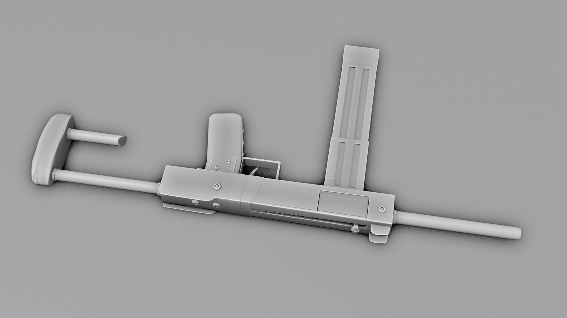 low poly handmade gun with textures 3D model_4