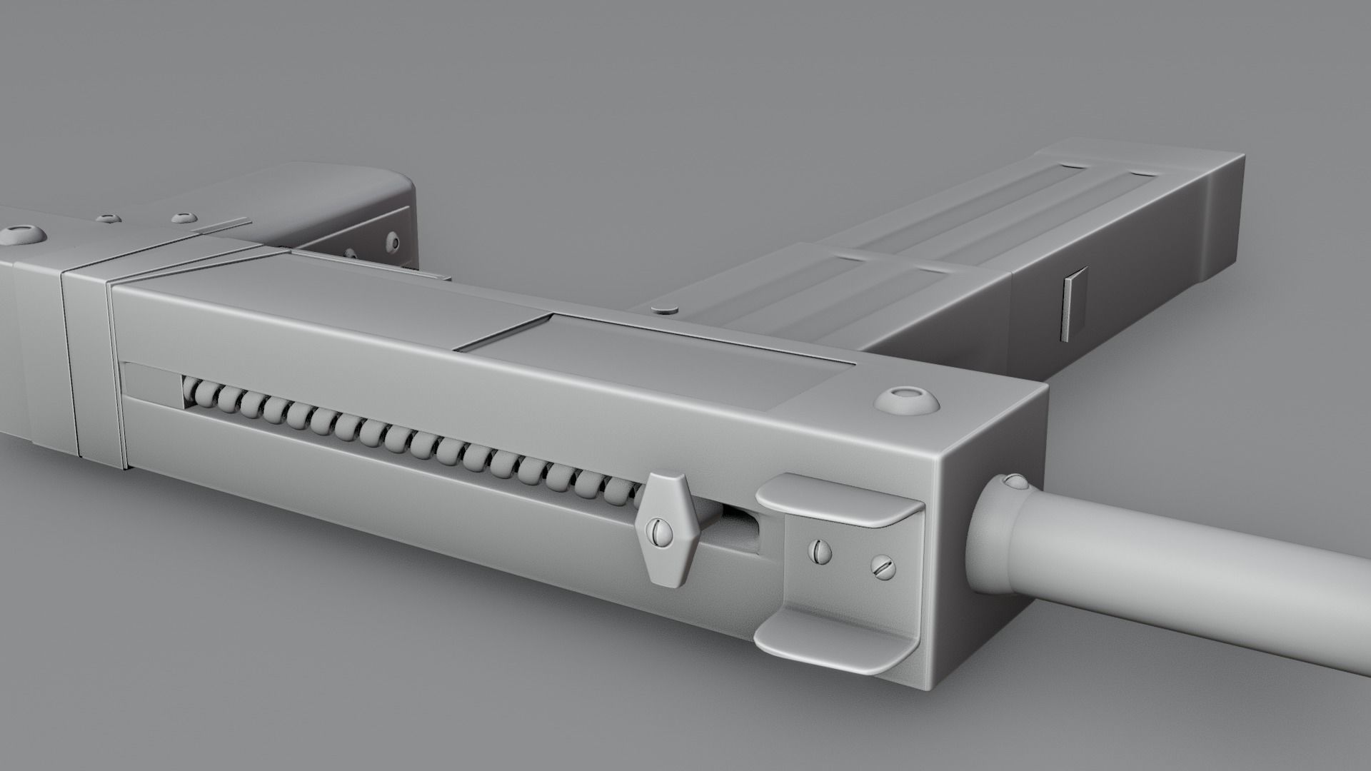 low poly handmade gun with textures 3D model_2