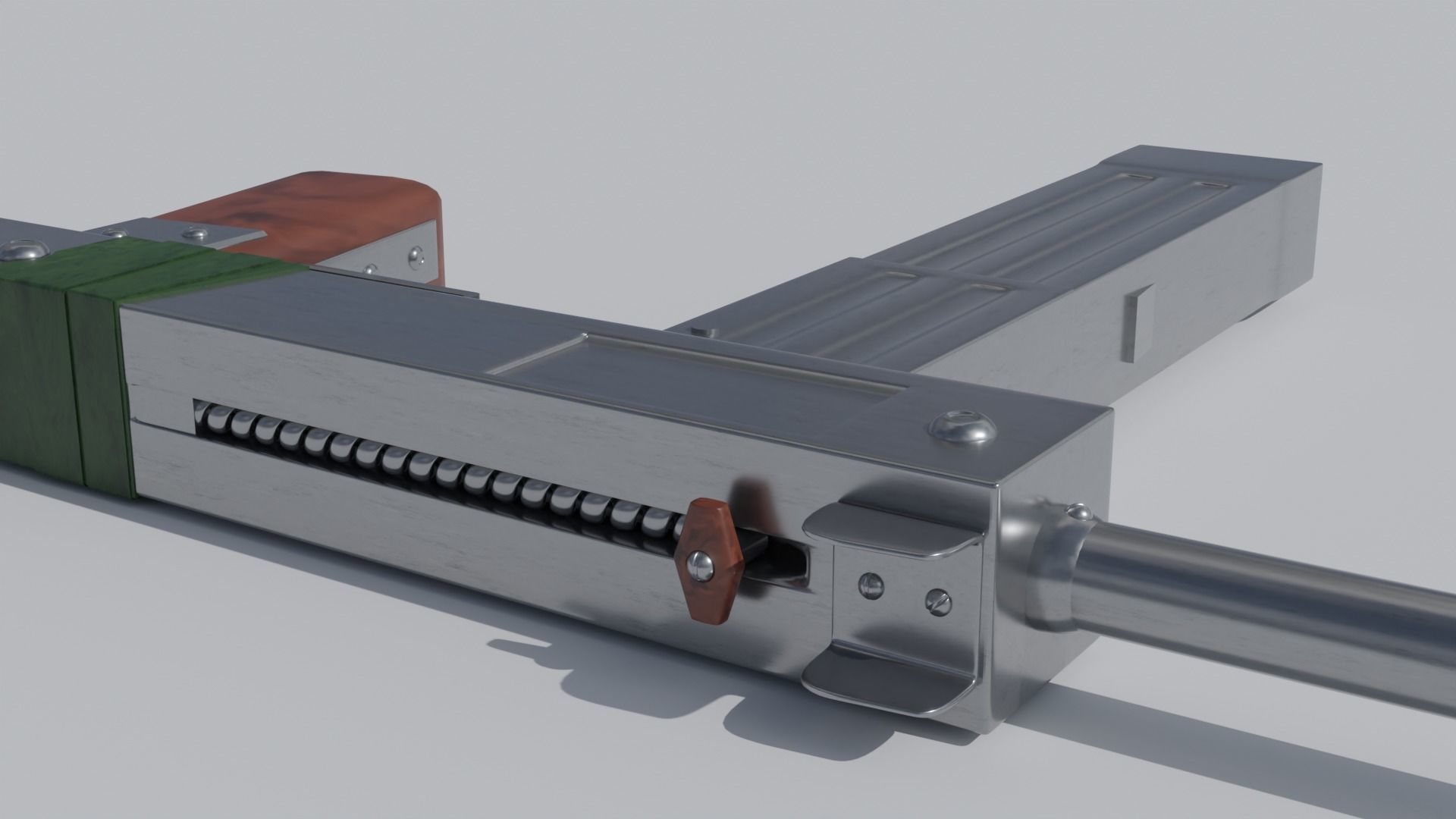 low poly handmade gun with textures 3D model_1