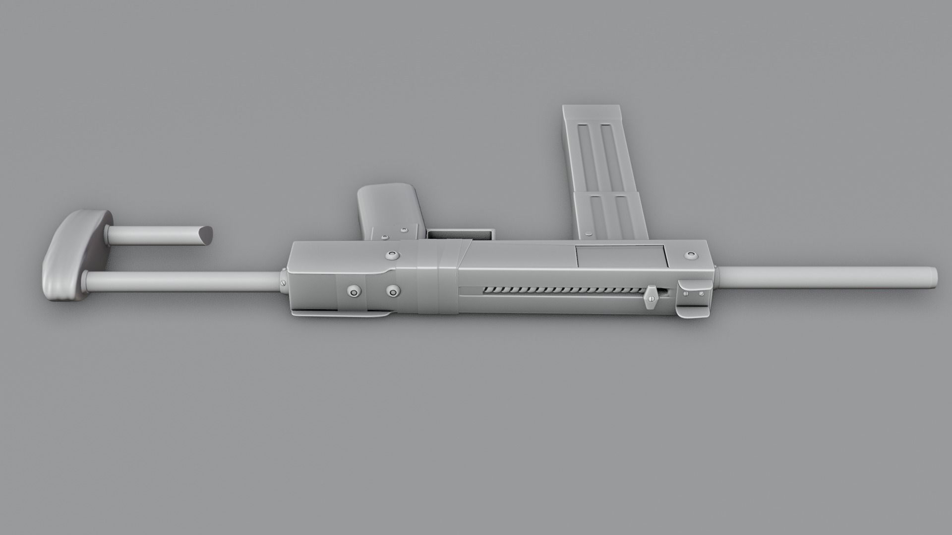 low poly handmade gun with textures 3D model_10