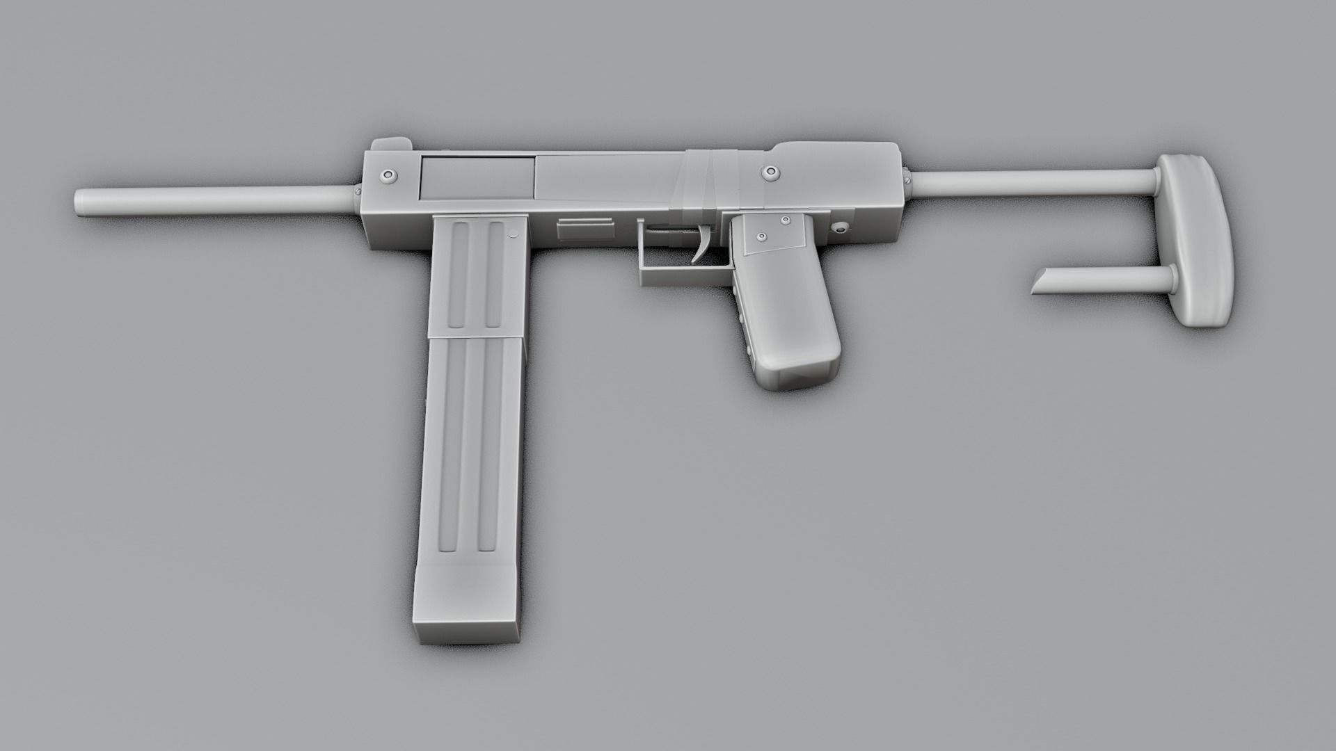 low poly handmade gun with textures 3D model_8