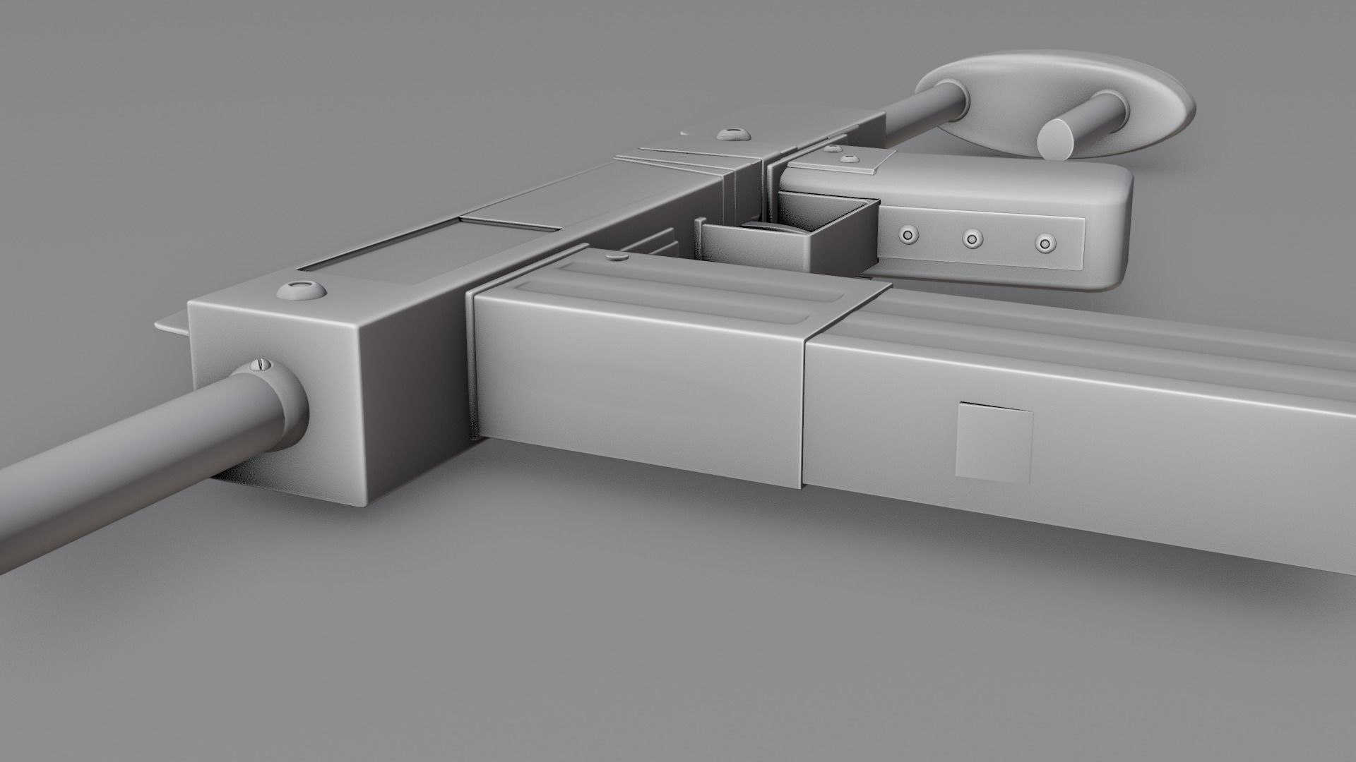 low poly handmade gun with textures 3D model_3