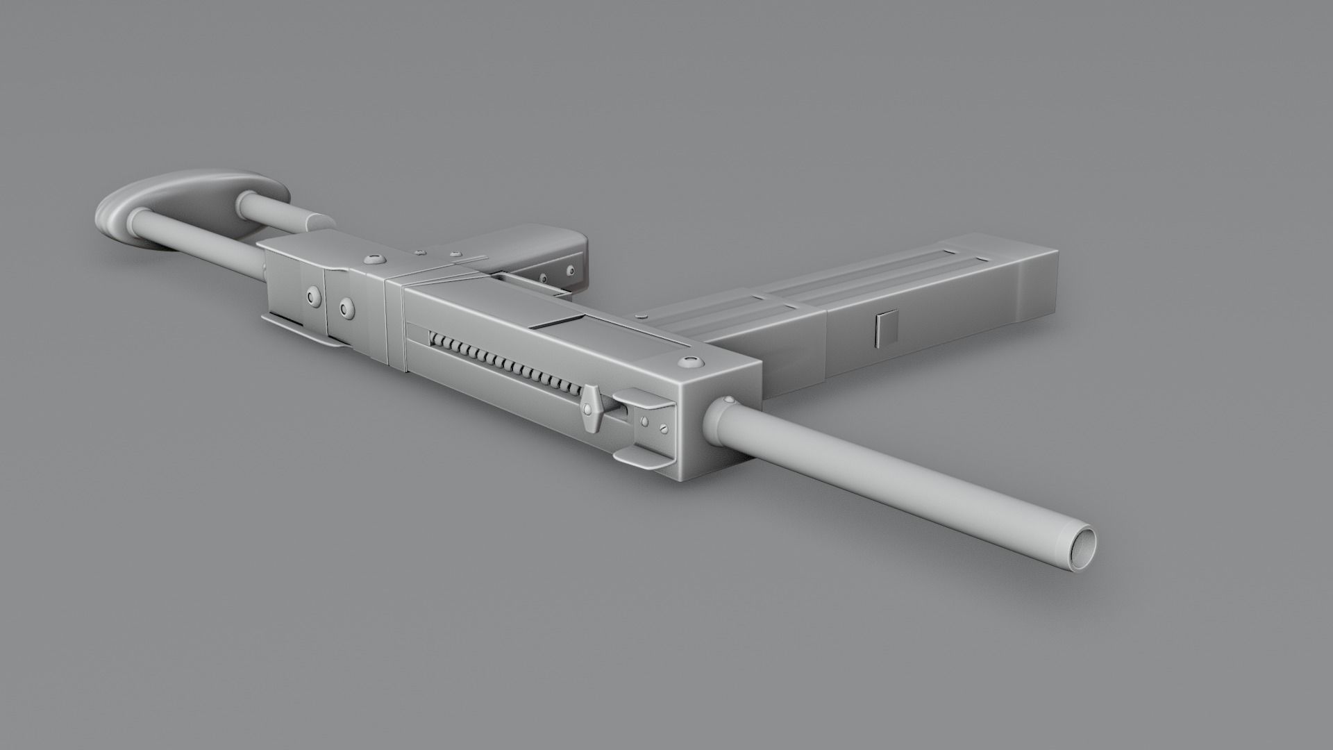 low poly handmade gun with textures 3D model_11