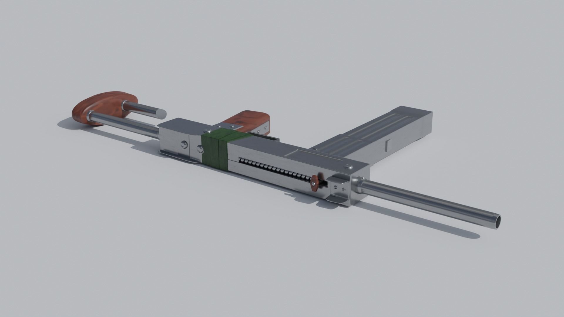 low poly handmade gun with textures 3D model_6