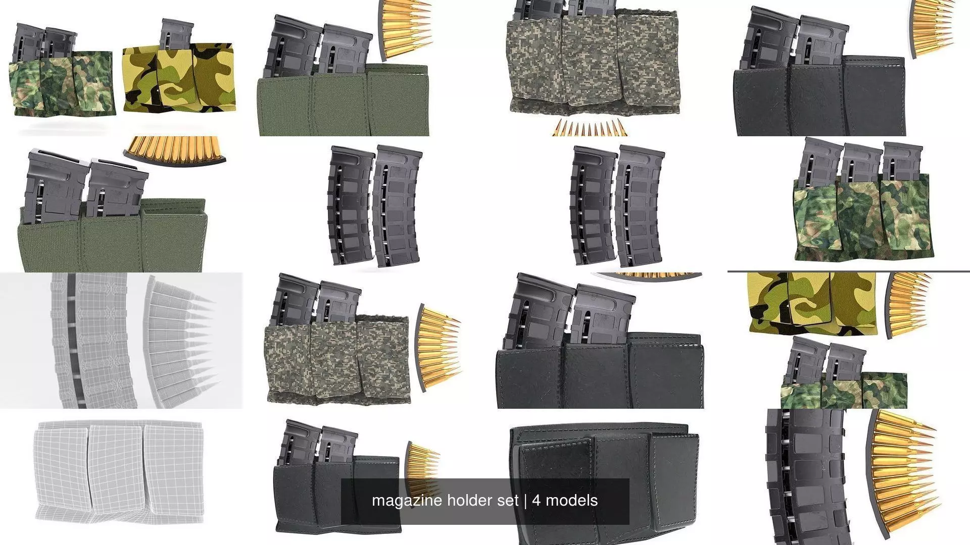 magazine holder set 3D Model Collection_1