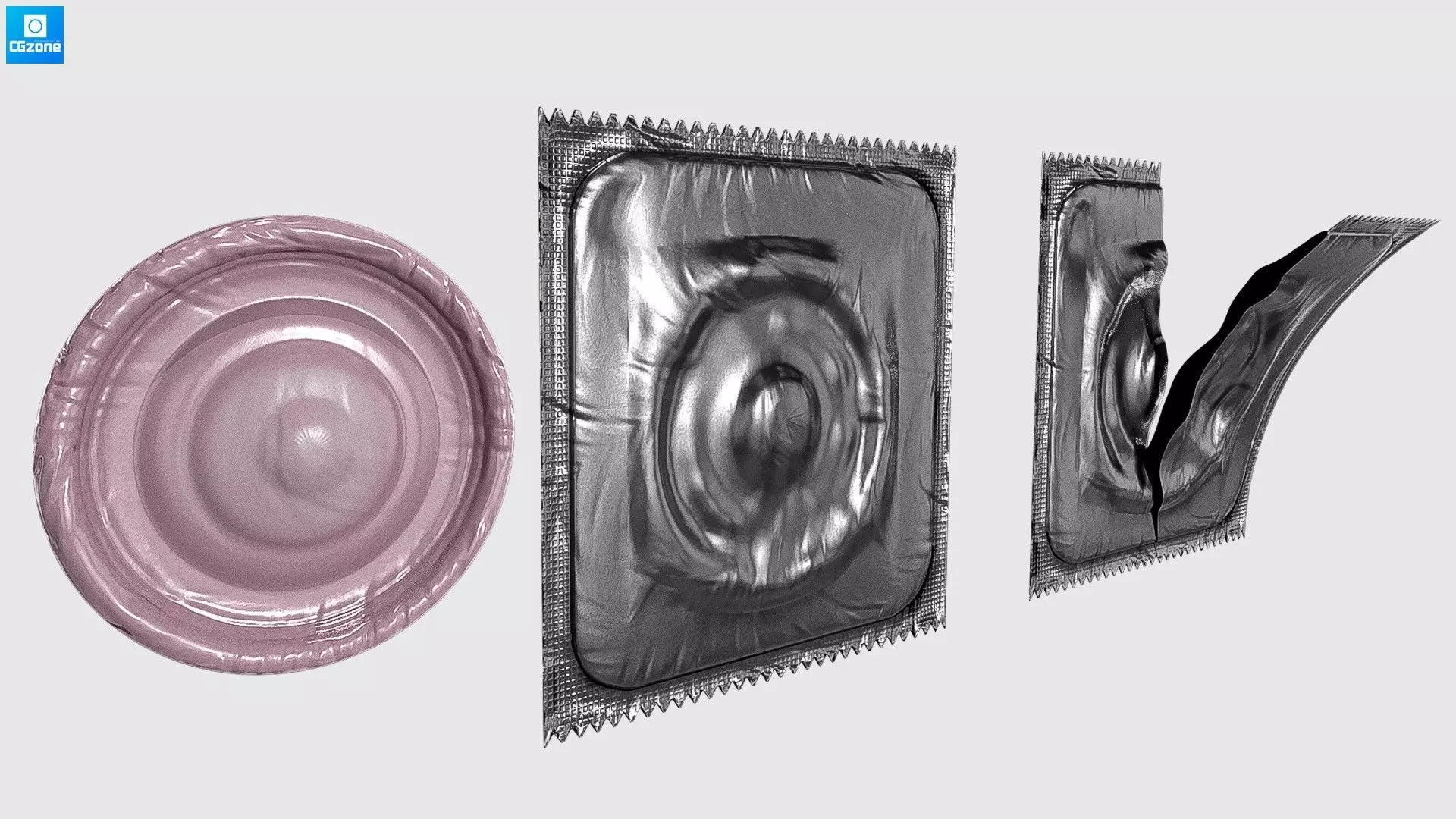 Condom Pack PBR Low-poly 3D model_0