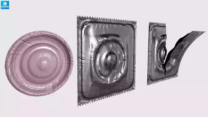 Condom Pack PBR Low-poly 3D model