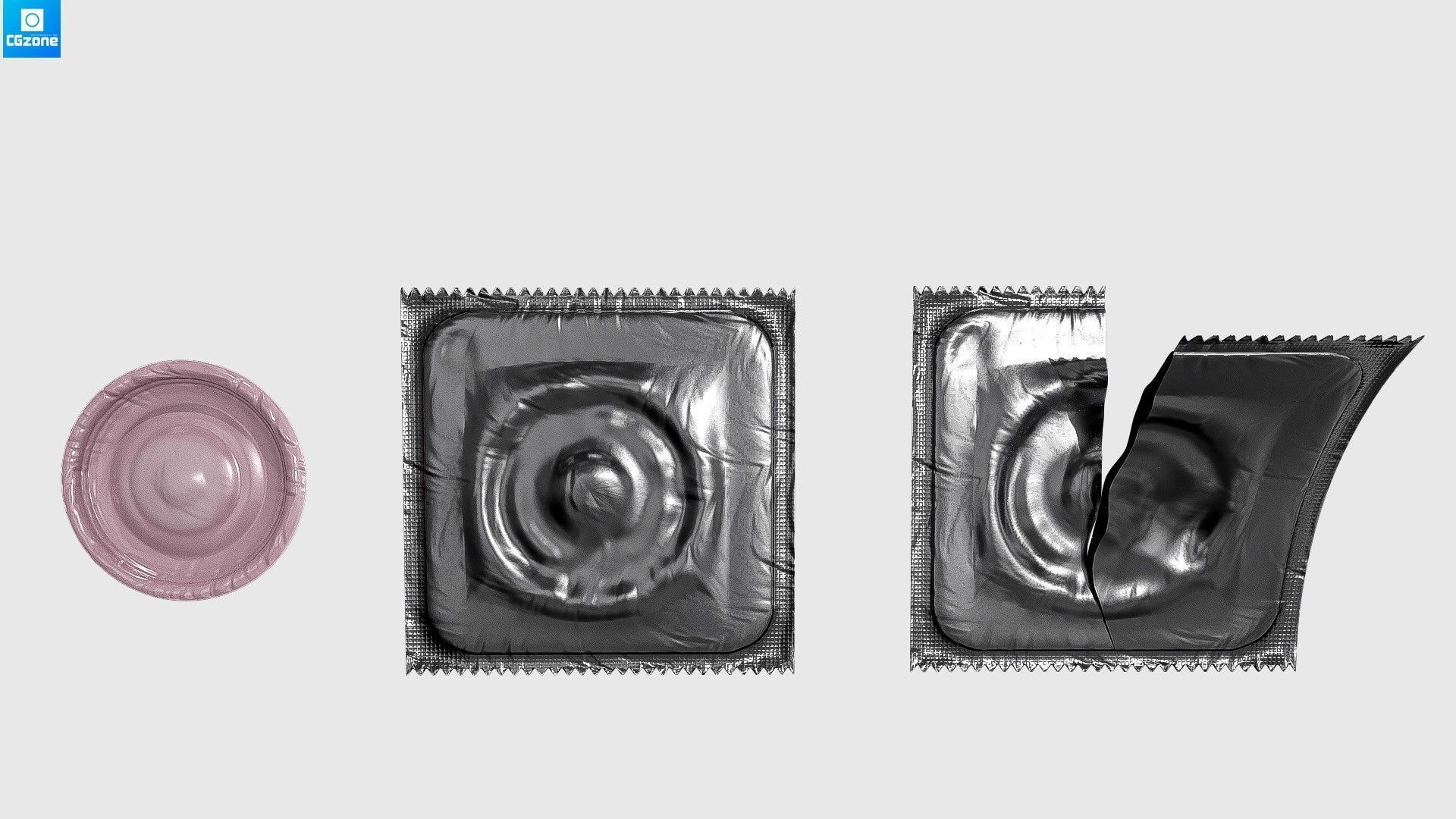 Condom Pack PBR Low-poly 3D model_3