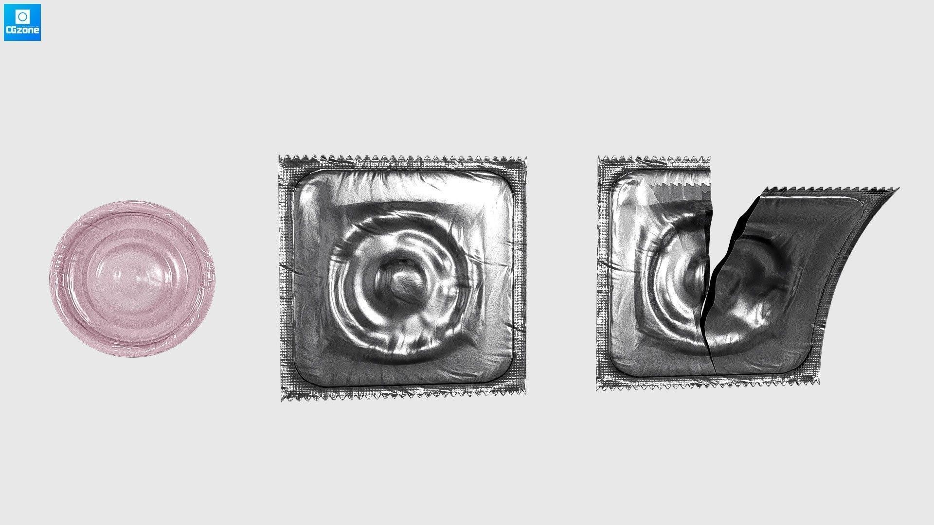 Condom Pack PBR Low-poly 3D model_1