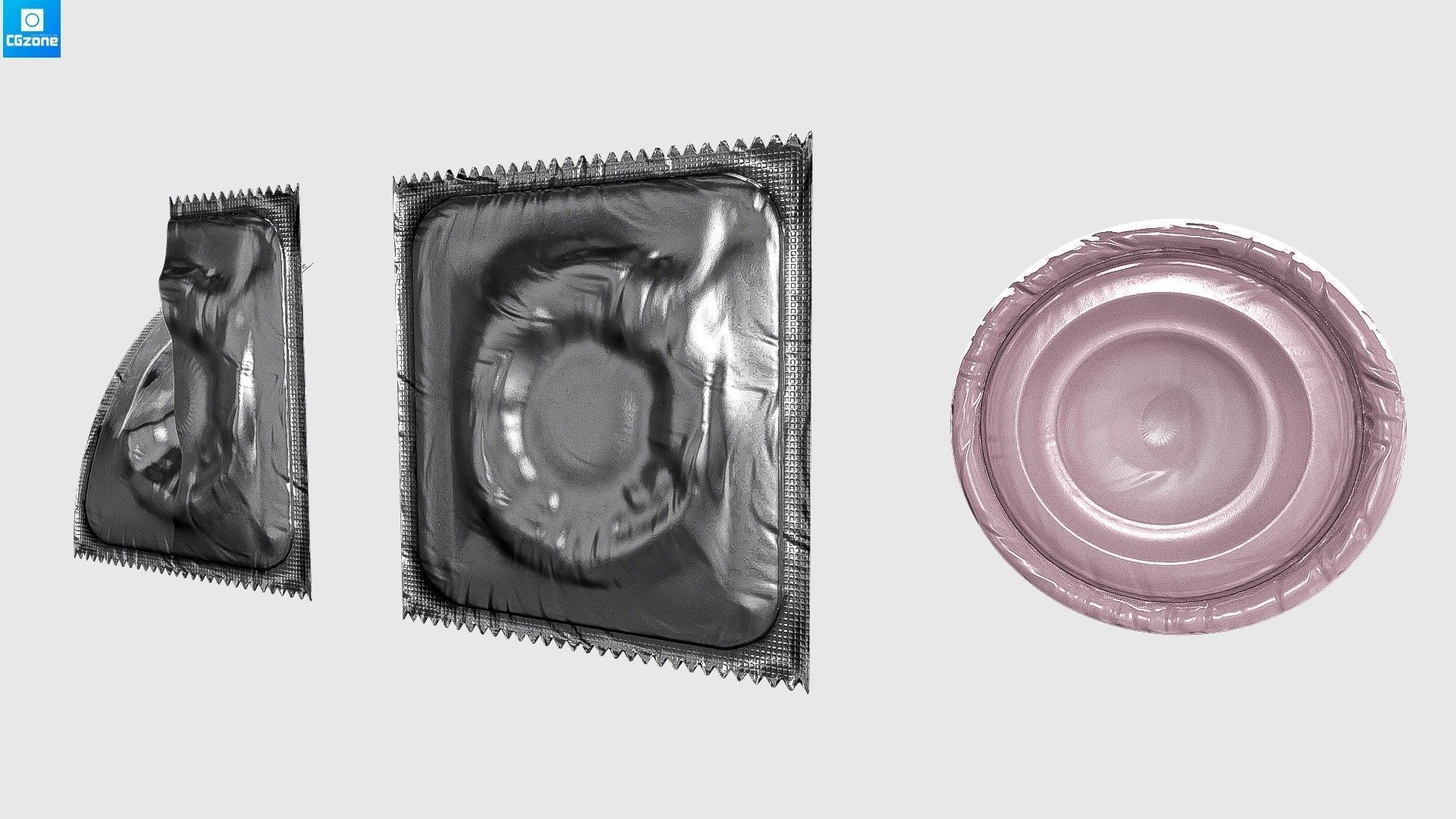 Condom Pack PBR Low-poly 3D model_7