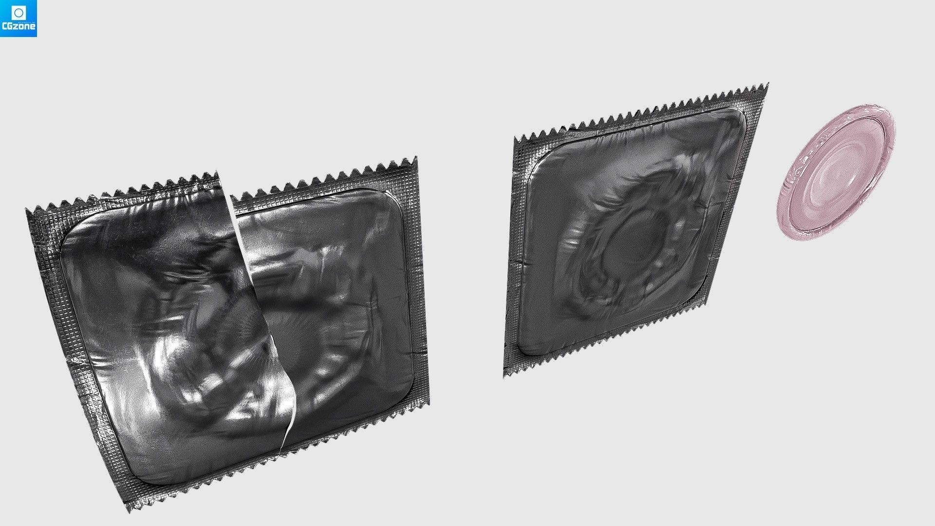 Condom Pack PBR Low-poly 3D model_5