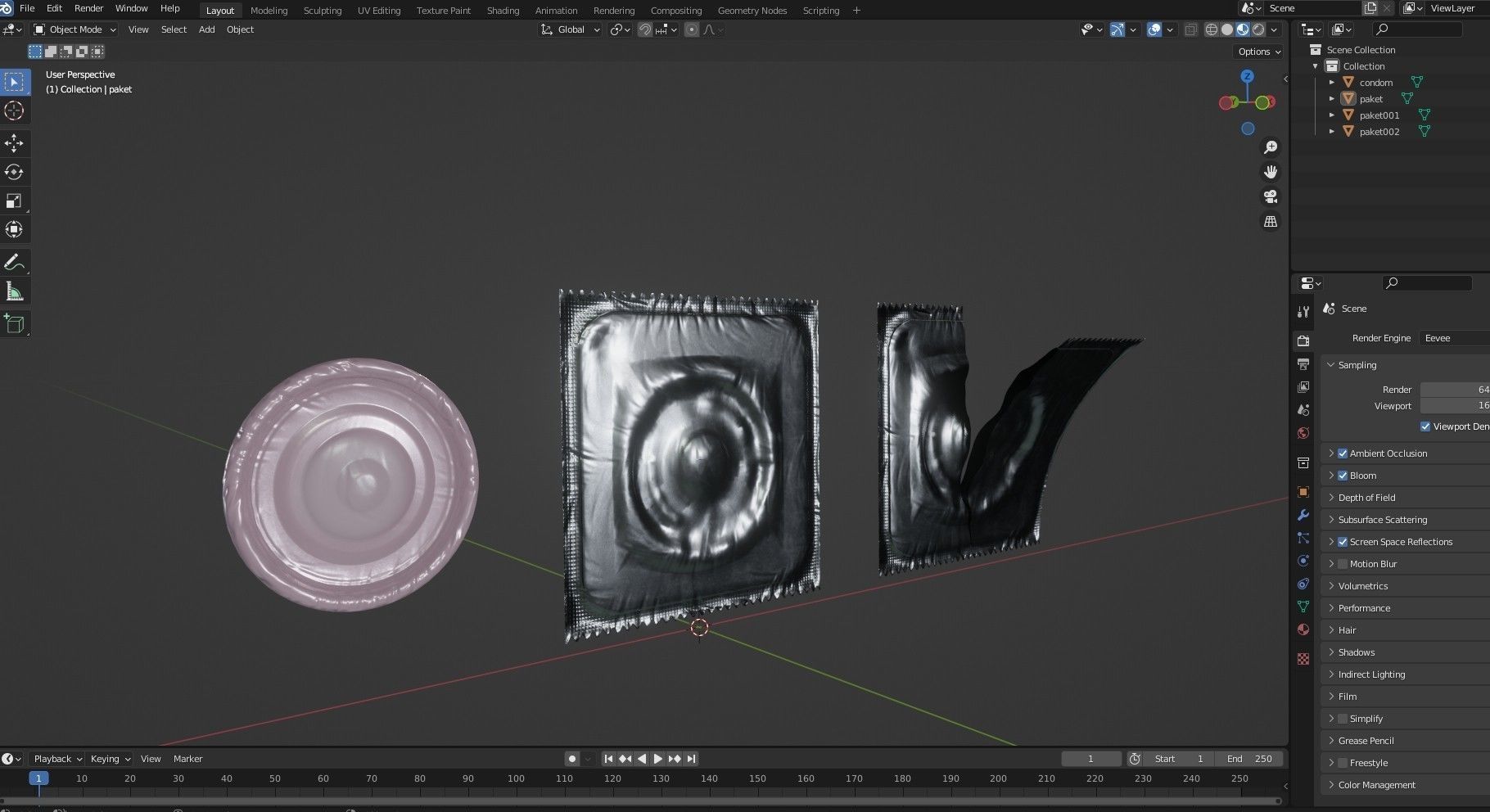Condom Pack PBR Low-poly 3D model_11