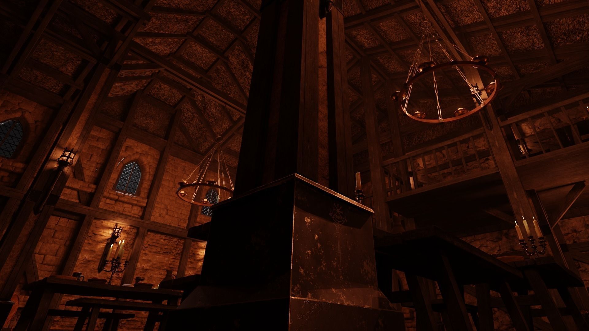 Medieval Tavern Interior and Exterior Low-poly 3D model_5