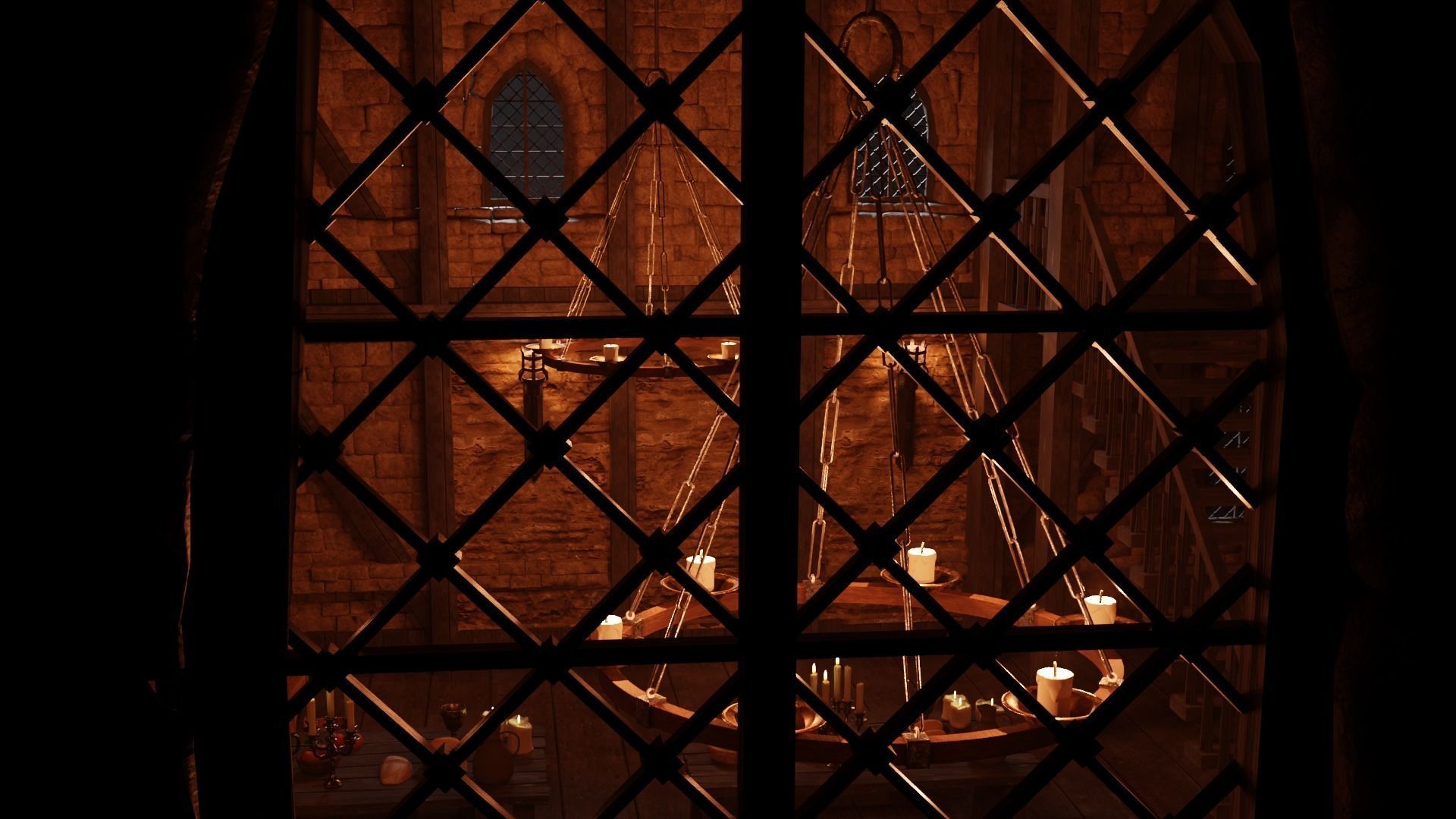 Medieval Tavern Interior and Exterior Low-poly 3D model_6