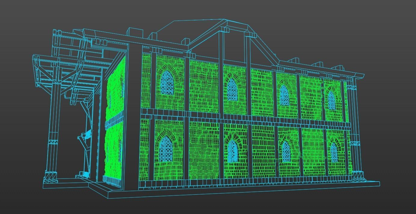 Medieval Tavern Interior and Exterior Low-poly 3D model_12