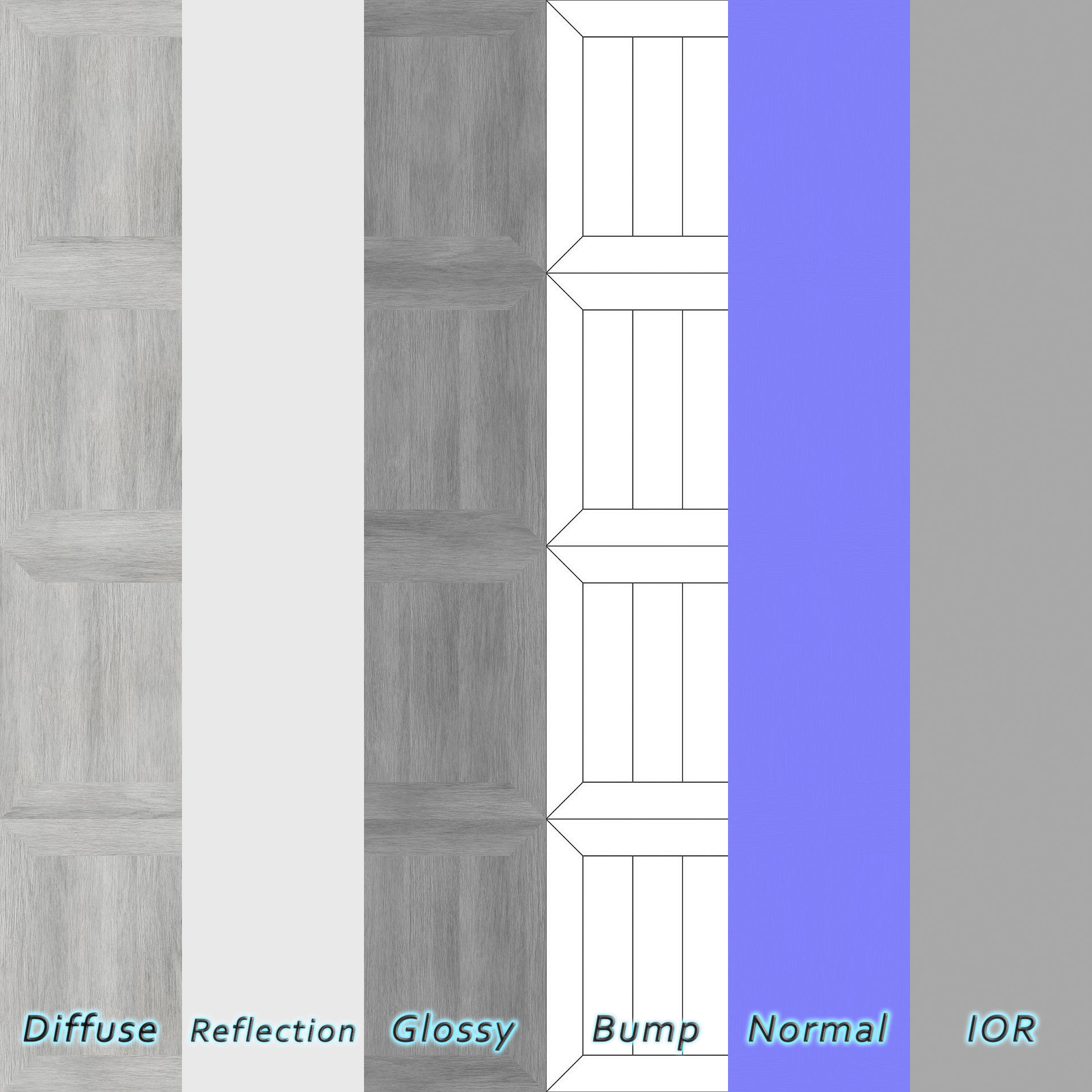 Parquet - Laminate - Wooden floor 6 in 1 3D model_8